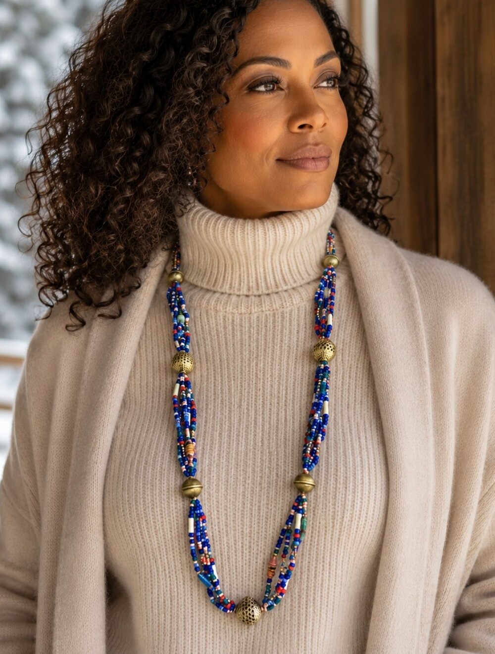Chico's Colorful Seed Bead Festival Necklace